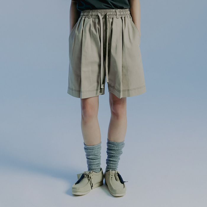 韓國Romantic Crown - DOUBLE STRING HALF PANTS_BEIGE